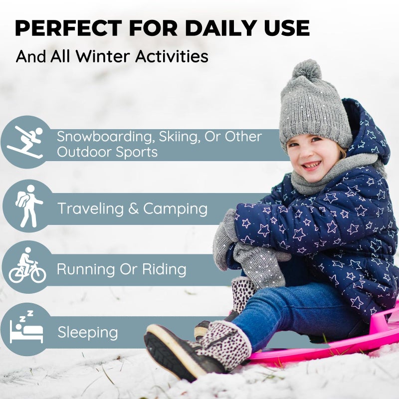 Ultra Dry Thermal Underwear for kids Long Johns for kids fleece lined leggings and shirt girls clothes thermal underwear girls long sleeve shirts girl underwear thermal leggings underwear set Pink - Image 4
